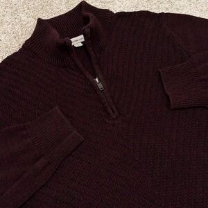 Vintage Calvin Klein Jeans Quarter-Zip Sweater | Burgundy | Large